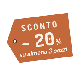 Extra sconto del 20% con l'acquisto di 3 pezzi assortiti