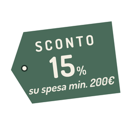 Sconto extra 15% con un ordine di almeno 700 € di prodotti assortiti