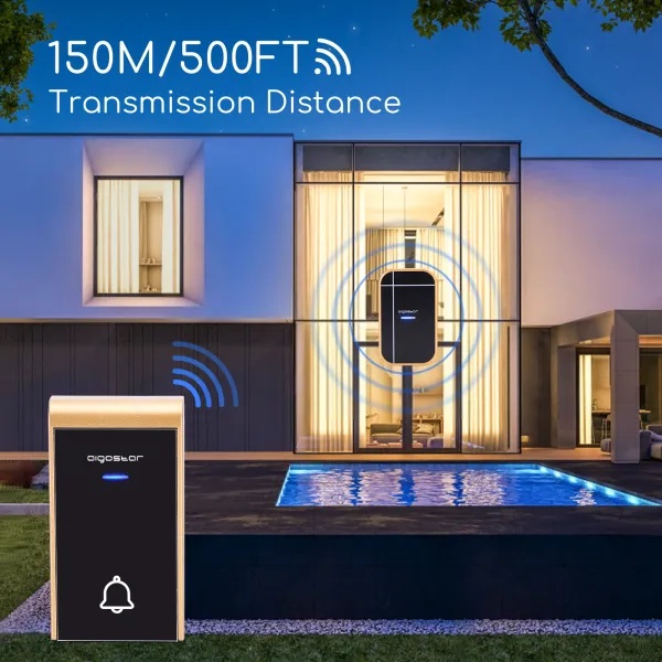 Campanello digitale wireless AC nero e oro