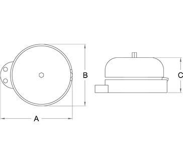 SUONERIA ACCIAIO ELETTRICA INTERNA  220V  BASE ABS BIANCA ZIPPO