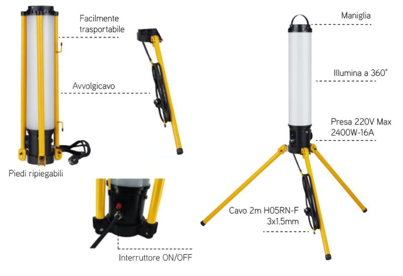 FARO DA CANTIERE 360 LA TORRE 9000LMN