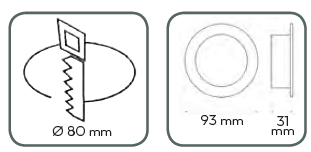 PORTA LAMPADA ORIENTABILE ROTONDO BIANCO