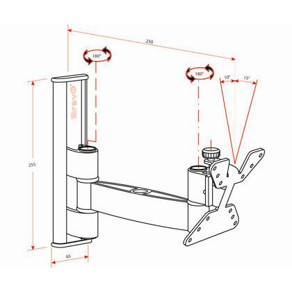 92402555 LCD2 NERO SUPPORTO TV 2 SNODI 10-30 BRAVO