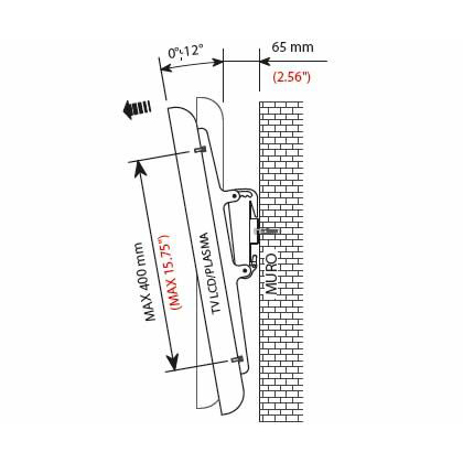 92402597 WALL 4 NERO SUPPORTO TV 30-60 BRAVO