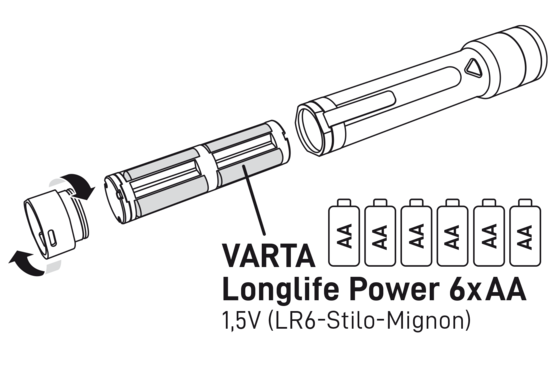 NIGHT CUTTER F40 (INCL.6AA) VARTA