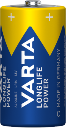 PILE VARTA ALKALINE LONGLIFE POWER MEZZA TORCIA C  BL.2 4914