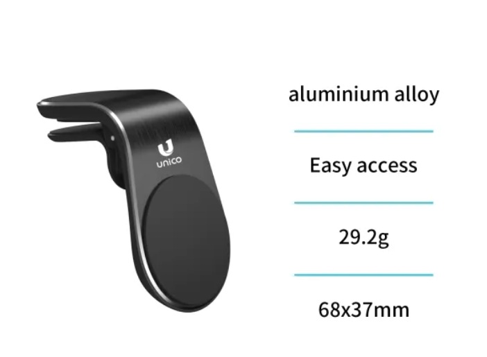 Supporto AUTO ALLUMINIO +ABS +SILICONE magnetico  NERO