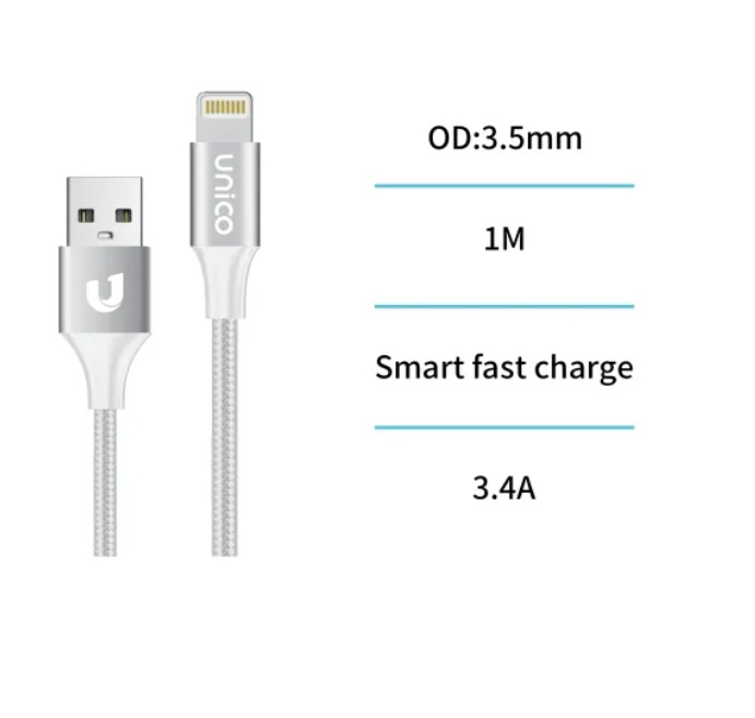 APPLE CAVO DI RICARICA INTRECCIATO ALLUMINIO A-L 1M TPE