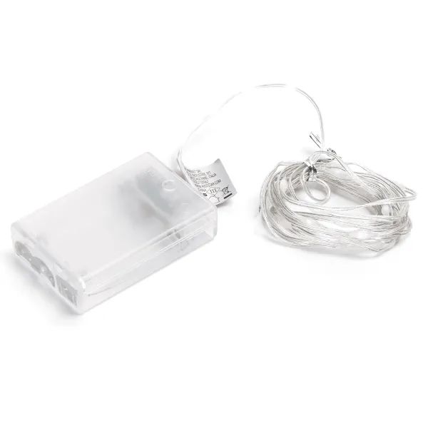 CATENA LUMINOSA A BATTERIA 3AA CON FILO IN RAME E PVC RGBY 2M IP20 INTERNO