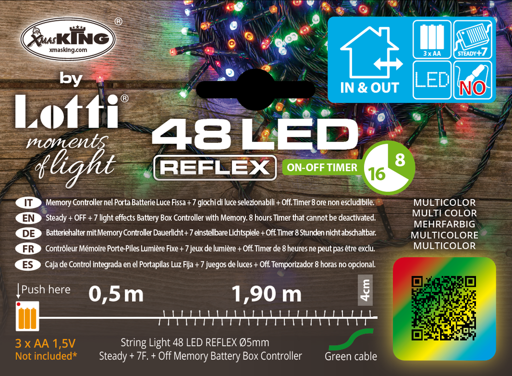 CATENA TL 48 LED 8G TIMER IP44 0,5+1,9M