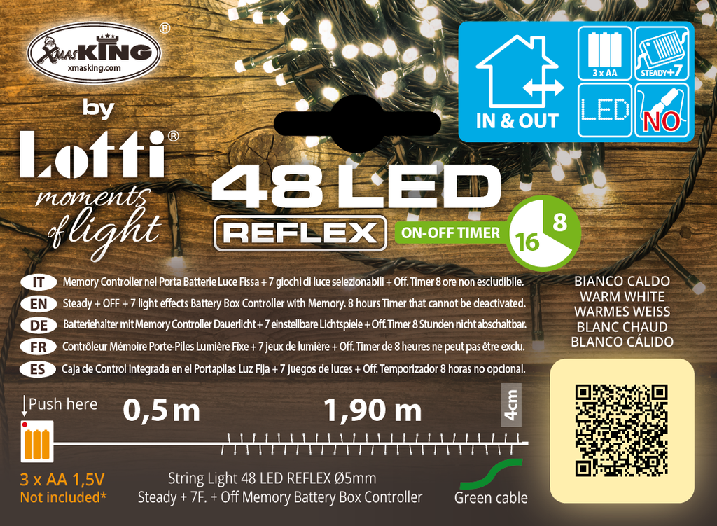 CATENA TL 48 LED 8G TIMER IP44 0,5+1,9M