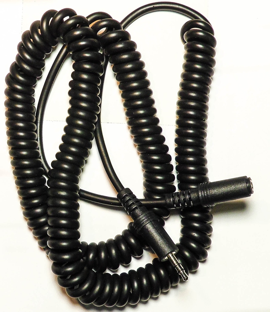 CAVO SPIRALATO SPINA 3.5 STEREO PRESA 3.5 STEREO JACK 2MT. NERO