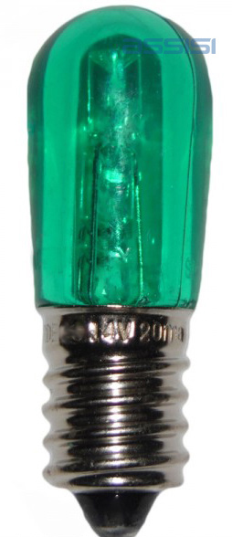 LAMPADINA LED  0.6W VERDE  E14  MED