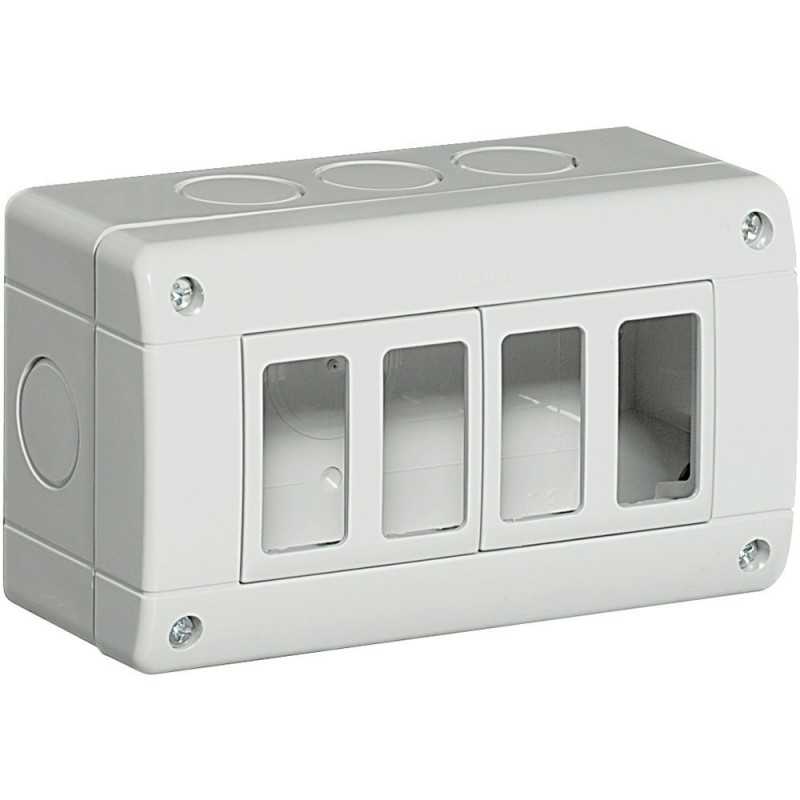 SCATOLA FAEG PER  GEWISS SYSTEM E CON ADATTATORE TIPO MAGIC IP40 4 POSTI 