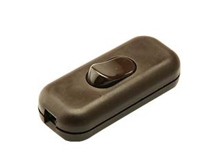 INTERRUTTORE FAI PASSANTE 2A 250V TASTO A BILANCIERE MARRONE 