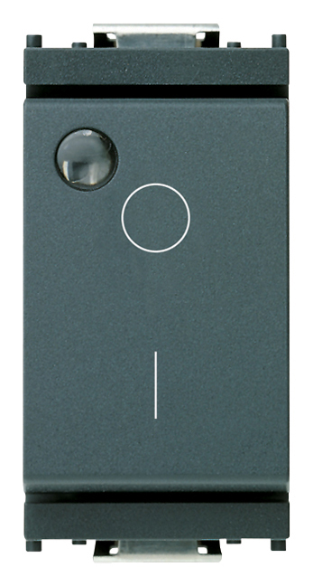 FRUTTO VIMAR INTERRUTTORE BIPOLARE LUMINOSO 10A DA INCASSO SERIE IDEA GRIGIO