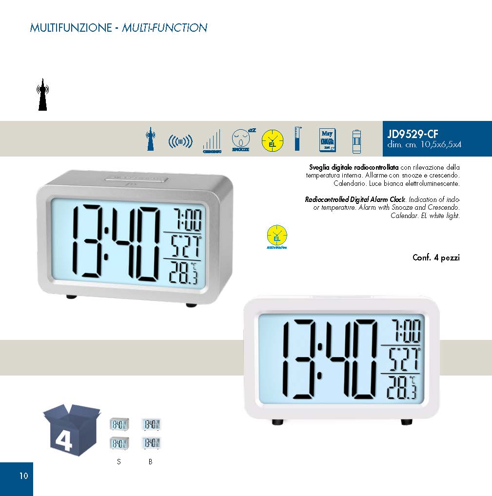 SVEGLIA DIGITALE RADIOC.LED BIANCO LOWELL