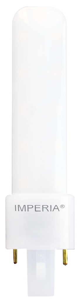 LAMPADA LED IMPERIA PL-G23 2 PIN 5W 230V 3000K 15000H   (7W EX) LUNGHEZZA 13.5 CM 