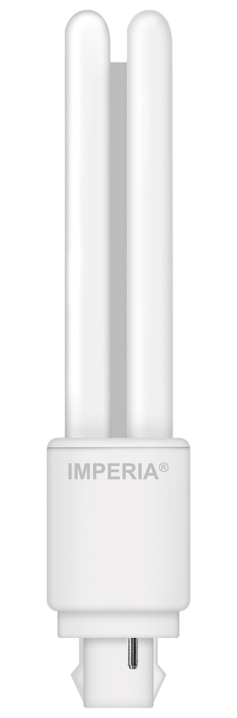 LAMPADA LED IMPERIA PL-G24D 2 PIN 6W 230V  4000K (18W EX) LUNGHEZZA 15.0 CM 