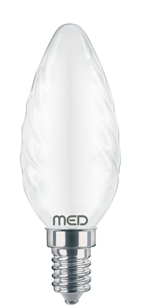 TORTIGLIONE FILOLED 4W 450LM E14 4000K SMERIGLIATO  MED