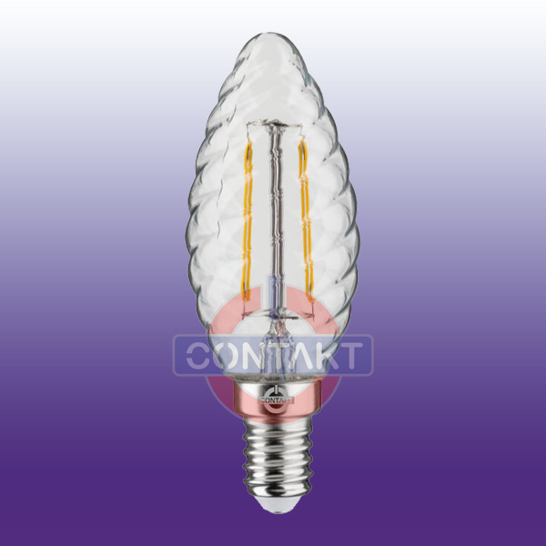 LAMPADA LED-FILO  CONTAKT TORTIGLI. C37 ALTA EFFICIENZA 4W 470LM E14 CHIARA 2700