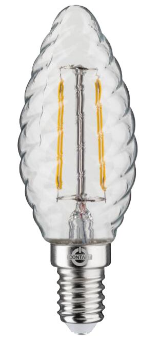 LAMPADA LED FILO  CONTAKT TORTIGLIONE C37 ALTA EFFICIENZA 6.5W 750LM E14 CHIARA 2700K 