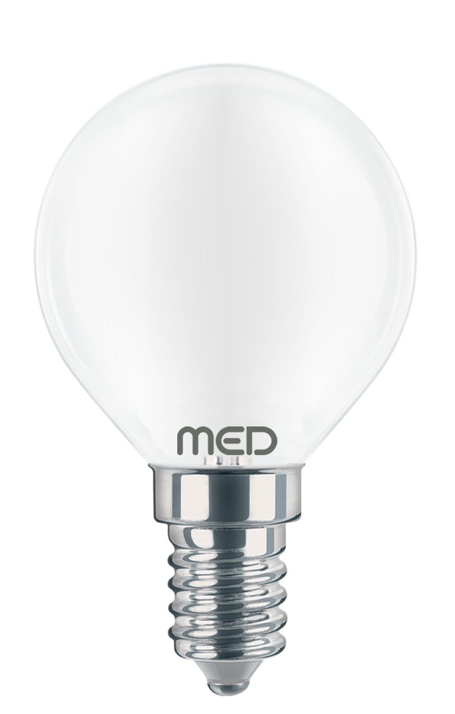 LAMPADA LED FILO MED SFERA G45 ALTA EFFICIENZA 4W 450LM E14 SMERIGLIATA 4000K