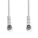 CAVO ANTENNA NEDIS SPINA - PRESA IEC PLACCATO NICKEL 75MOHM DOPPIO SCHERMO 90° 3.0MT. BIANCO 