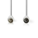 CAVO ANTENNA NEDIS SPINA - PRESA  IEC PLACCATO NICKEL 75 OHM DOPPIO SCHERMO 90° 5MT. BIANCO