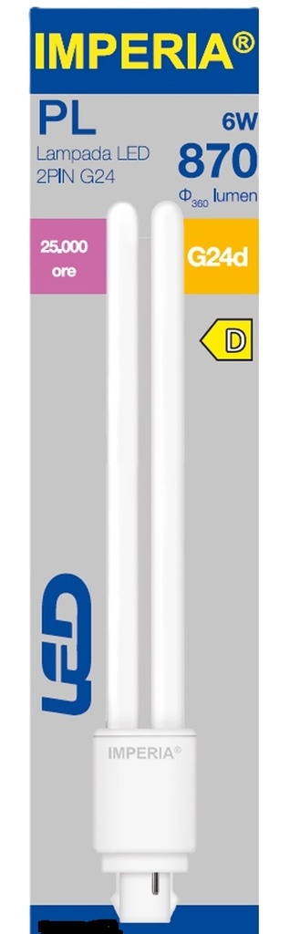 PL G24D2 WARMWHITE 18W 2PIN T4 2700K 12000H IMPERIA 802854