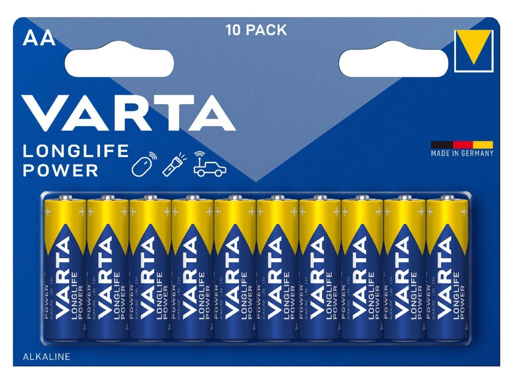 PILE VARTA ALKALINE LONGLIFE POWER STILO  AA  BL.10