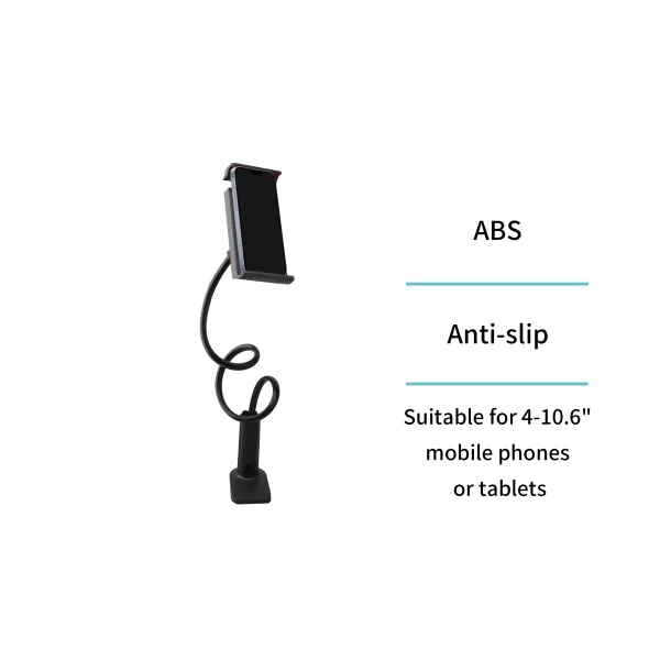 SUPPORTO UNICO PER SMARTPHONE E TABLET DA 4" A 10.6" - ANTI-SLIP ABS NERO