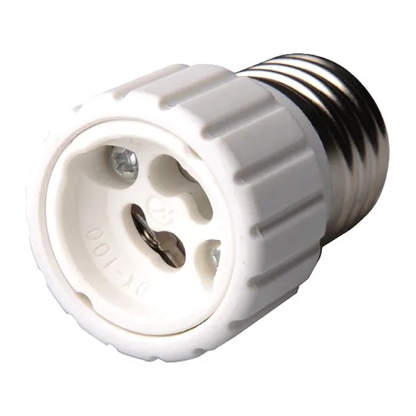 ADATTATORE FAI PORTALAMPADA SPINA E27 A PRESA GU10  BIANCO TERMOPLASTICO 