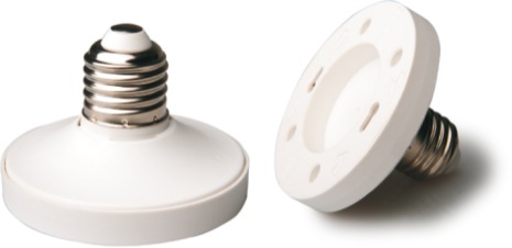 ADATTATORE FAI PORTALAMPADA DA SPINA E27 A PRESA GX53 BIANCO TERMOPLASTICO