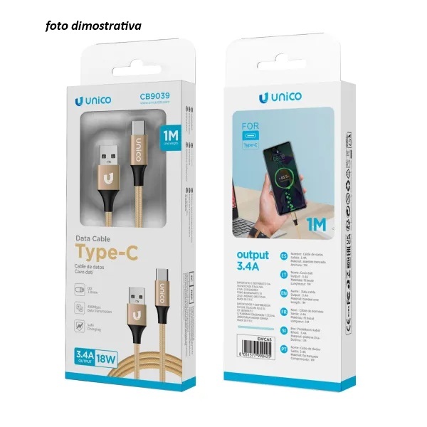 CAVO A-C 3.4A 1M LEGA DI ALLUMINIO INTRECCIATO