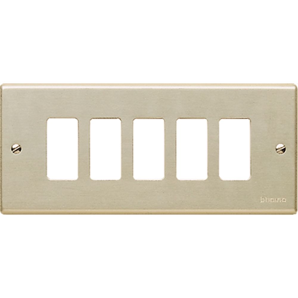 PLACCA BTICINO A 5 MODULI  CON VITI IN ALLUMINIO ANODIZZATO SERIE  BTICINO MAGIC 