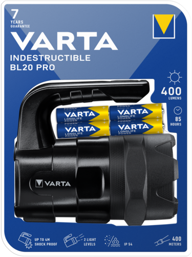 TORCIA VARTA LED INDESTRUCTIBLE BL20 PRO 400Lm   STILO AA INCLUSE 18751 