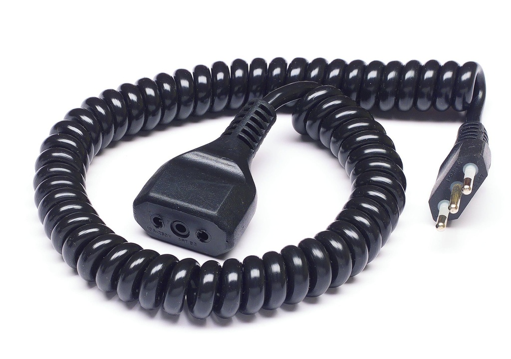 PROLUNGA ELETTRICA SPIRALATA 2P+T 10A 3MT. 3X0.75MM NE