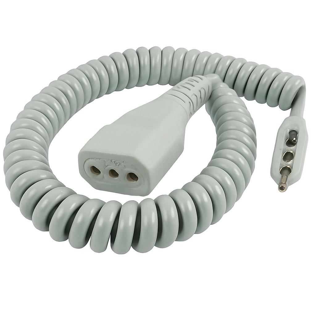 PROLUNGA ELETTRICA SPIRALATA 2P+T 10A 3MT. 2X0.75MM BIANCO