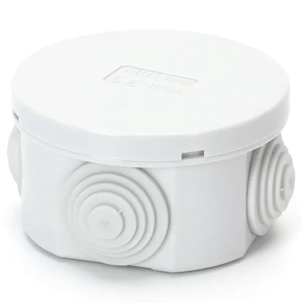 SCATOLA DI GIUNZIONE IMPERMEABILE ROTONDA (65*30MM) IP44 GRIGIA