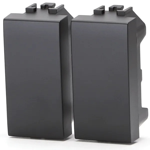 FRUTTO CONTAKT TAPPO COPRIFORO CONTAKT DOPPIO NERO TIPO LIVING INTERNATIONAL E LIGHT