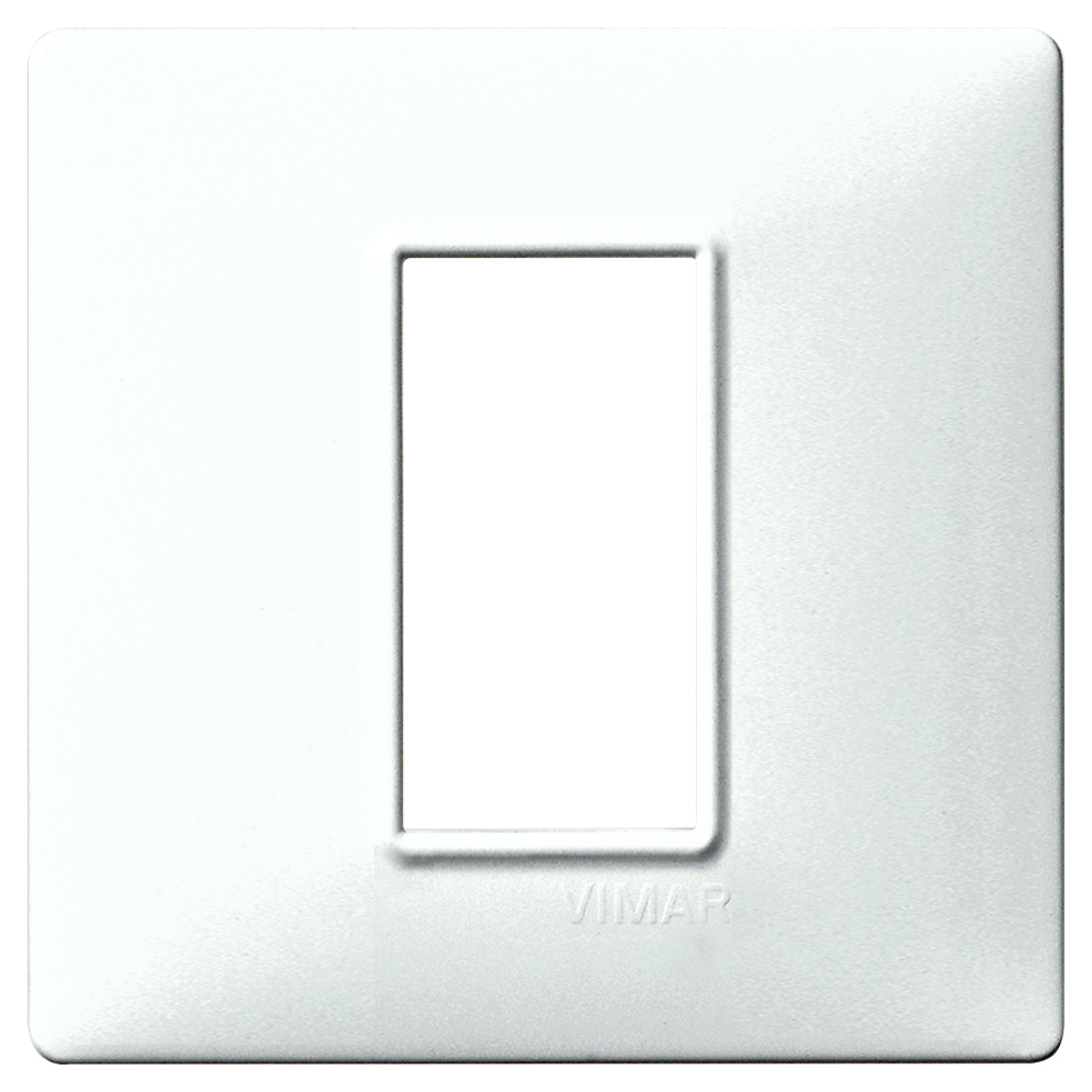 PLACCA VIMAR A 1 MODUL0 IN PLASTICA BIANCA SERIE VIMAR PLANA 