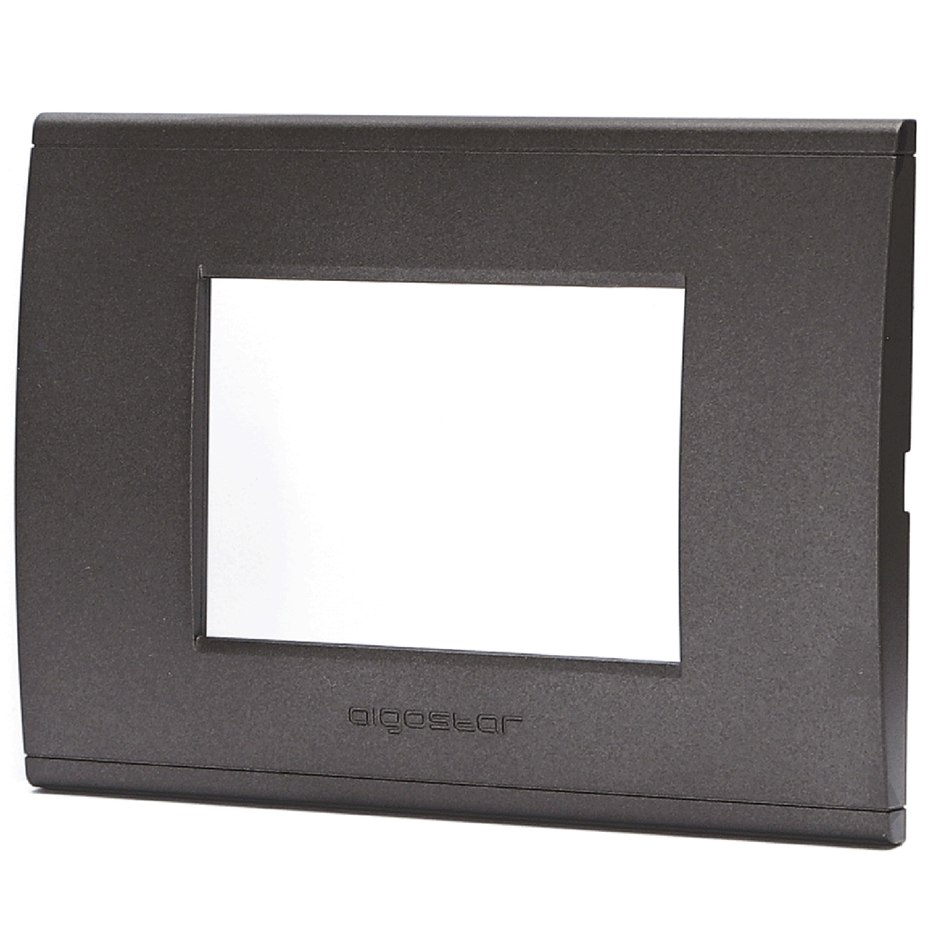 PLACCA CONTAKT A 3 MODULI IN PLASTICA NERA TIPO BTICINO LIVING  E  INTERNATIONAL