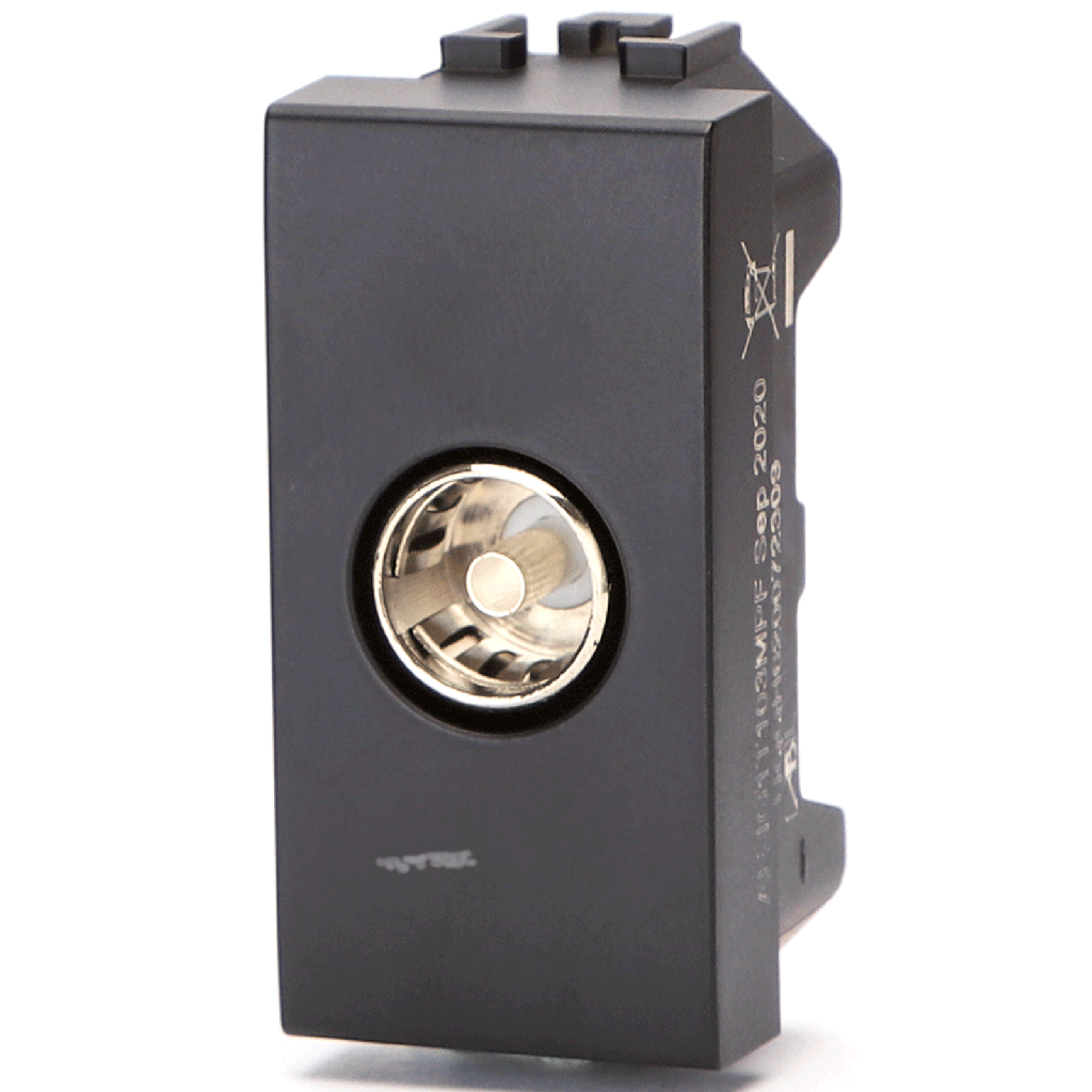 FRUTTO CONTAKT PRESA PER ANTENNA TV NERO TIPO BTICINO LIVING - INTERNATIONAL 