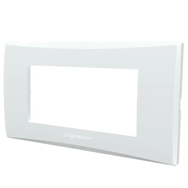 PLACCA A 4 MODULI IN PLASTICA BIANCA SERIE AVP