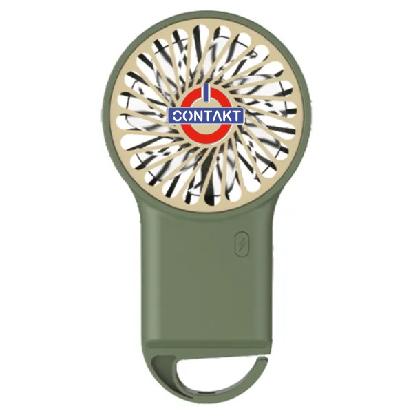 VENTILATORE UNICO RICARICABILE  PORTATILE Ø 8.1 CM 7 PALE 3 VELOCITA' COLORE VERDE 