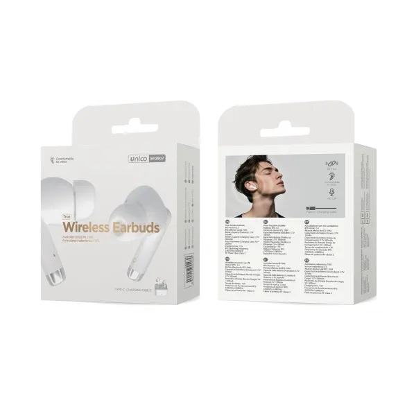 AURICOLARI UNICO  BLUETOOTH TWS ( TRUE WIRELESS STEREO ) CON GOMMINO IN -EAR