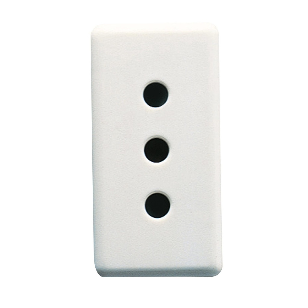 PRESA STANDARD ITALIANO 250V AC - 2P+T 10A -P11 - 1 MODULO - SYSTEM WHITE