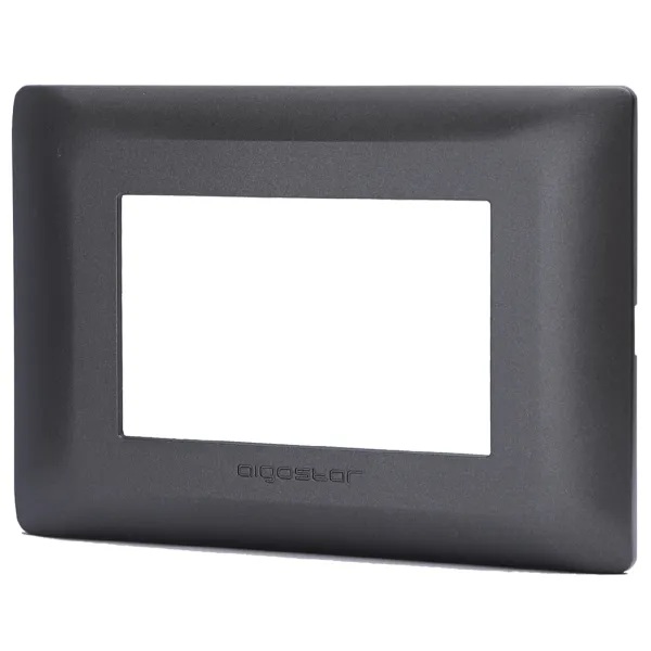 PLACCA CONTAKT A 3 MODULI IN PLASTICA NERO TIPO VIMAR BTICINO MATIX