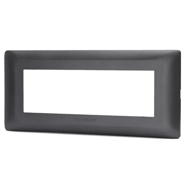 PLACCA  CONTAKT A 6 MODULI IN PLASTICA NERA TIPO BTICINO MATIX